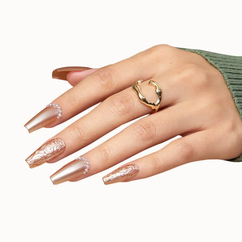 modelones Never Over nagellack brun shimmer snabbtork