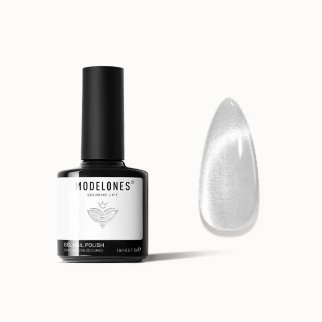 Modelones Inspire Gel Milky Dust gellack 15 ml grå cat eye