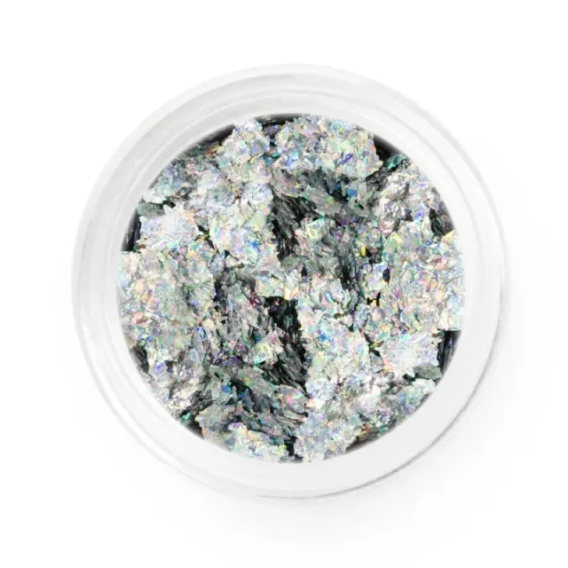 Iz Beauty Silver Holographic chrome flakes silver holografisk