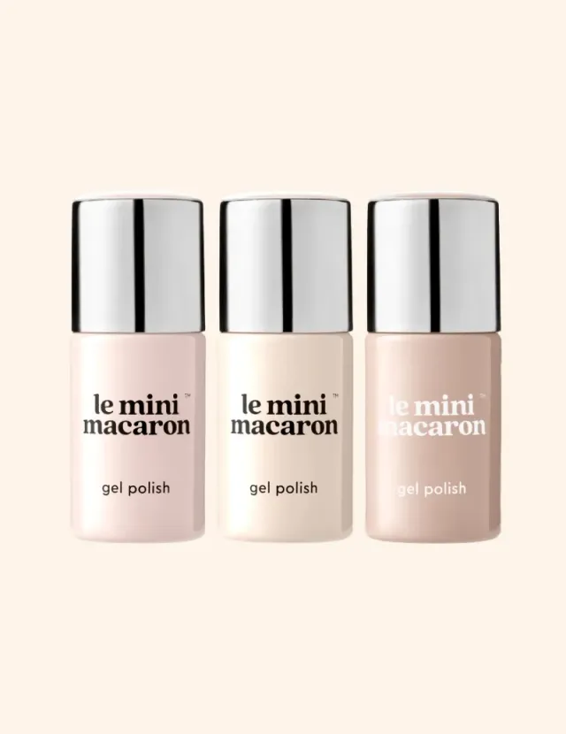 Le Mini Macaron Nude Essentials gellackset 3-pack krämiga nude
