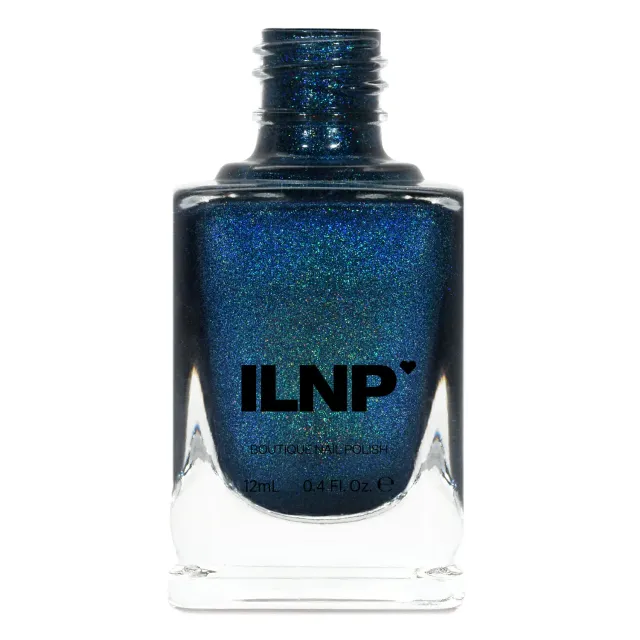 ILNP Isabella nagellack petrolblå holografiskt