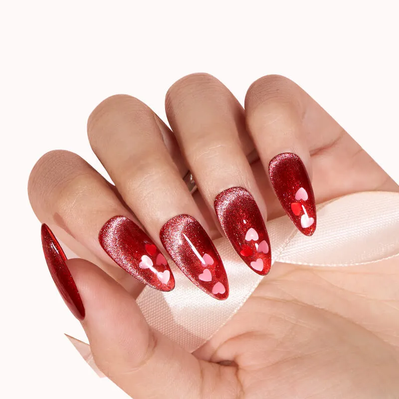 Modelones Fall in Love gellackset 6 färger glitter rosa