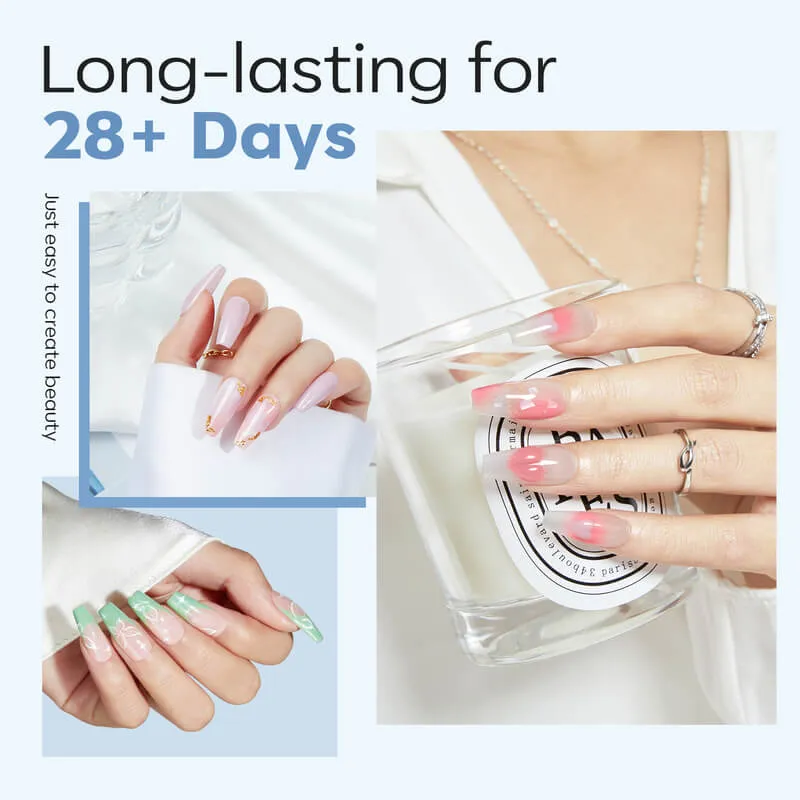 Modelones Semi-Frosted nageltips naturlig flexibel