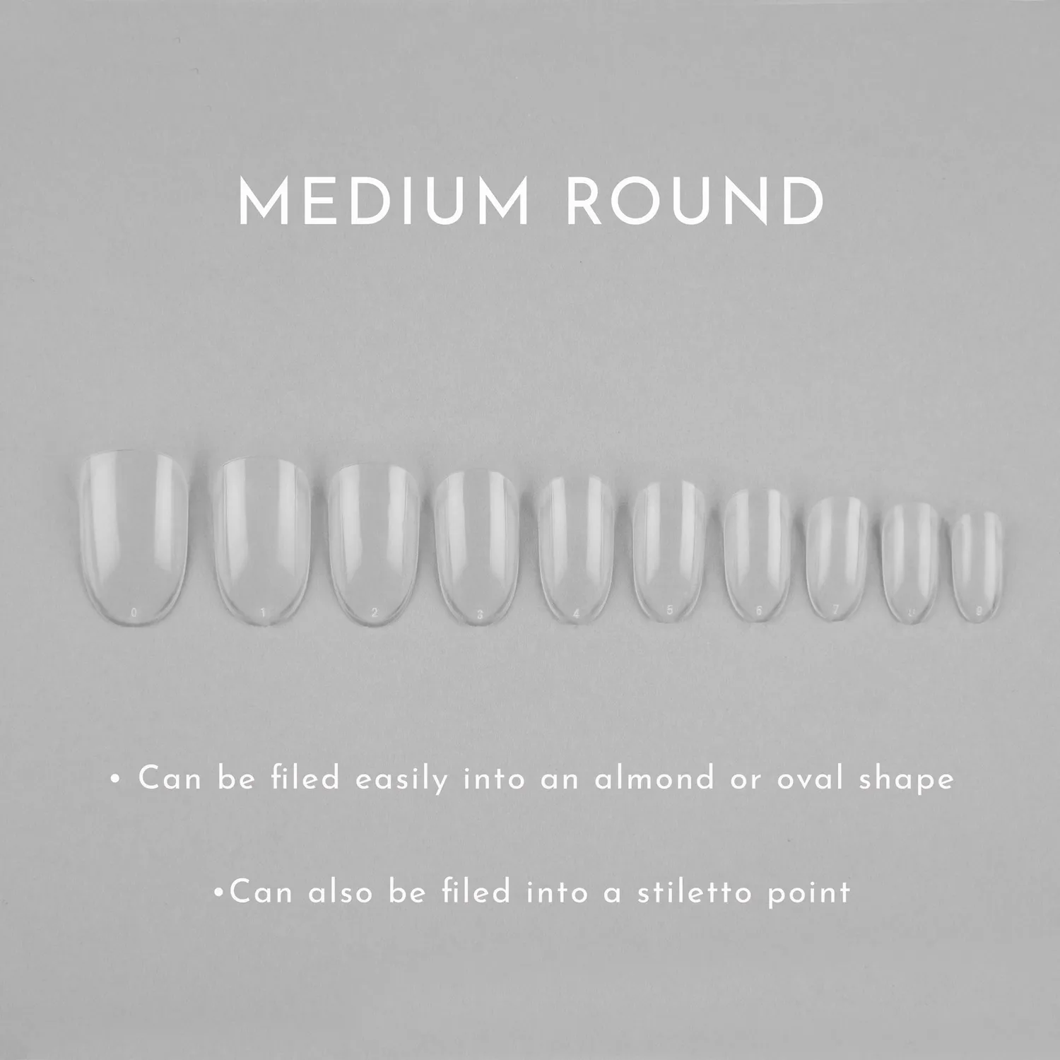 Iz Beauty Medium Round full cover nageltippar 200-pack transparenta