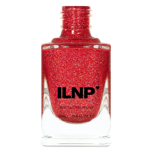 ILNP Poppy nagellack jelly röd holografisk
