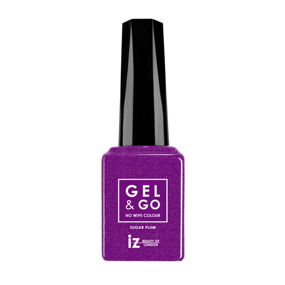 GEL&GO Sugar Plum GG1080 gellack glitter 12 ml djup magenta