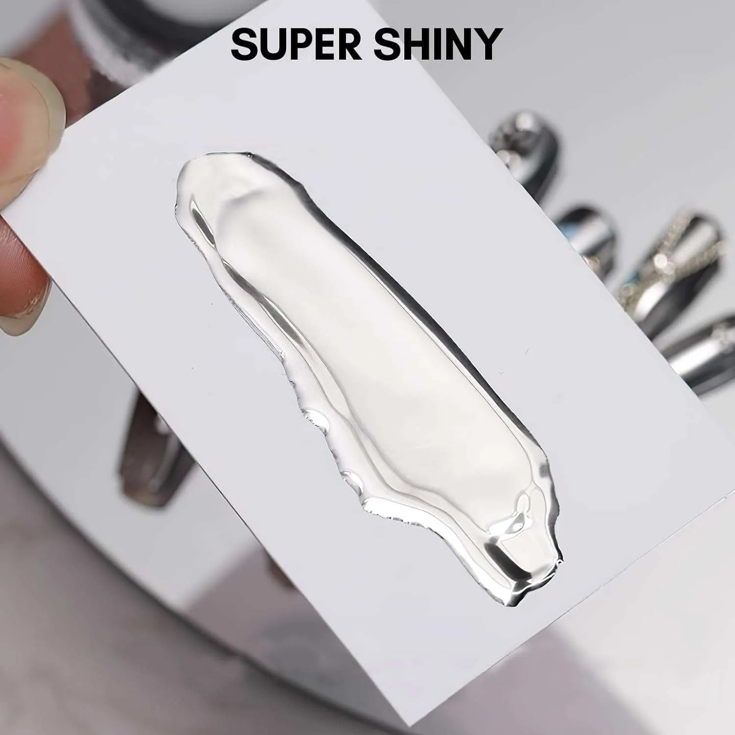 Makartt Mirror Metallic Gel nagellack Silver spegeleffekt