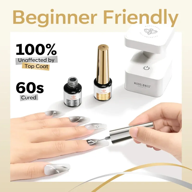 Modelones ExtraDetails Gold Foil liner gel nail art