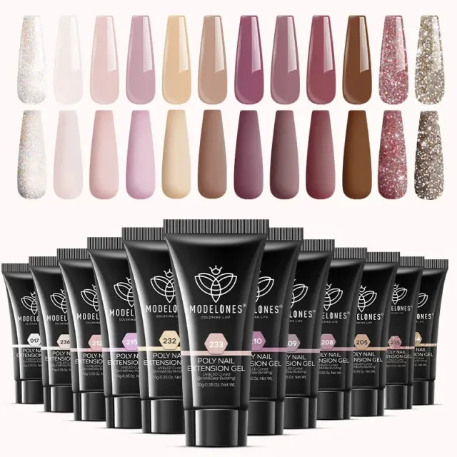 Modelones Glamour Queen polygel set 12-pack brunrosa