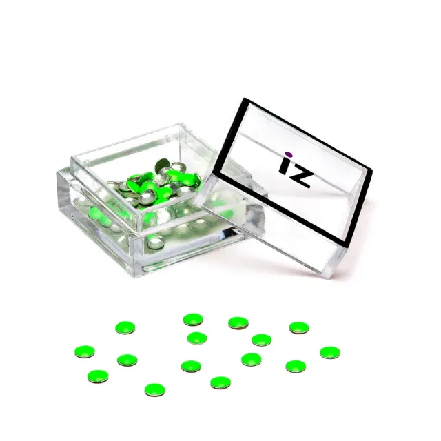 Iz Beauty Neon Green Circle nagelstuds 30-pack neongrön