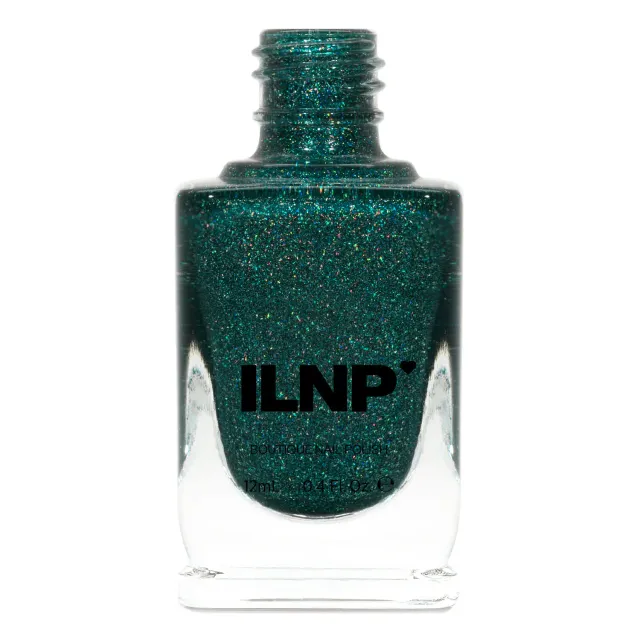 ILNP Park Ave nagellack djupt jadegrön holo