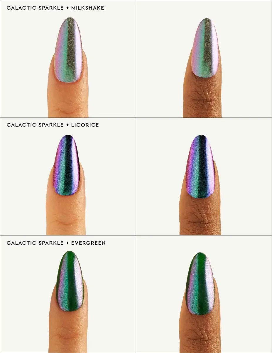 Le Mini Macaron Galactic Sparkle nagelpulver flytande krom