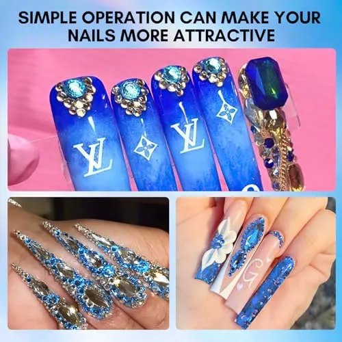 Makartt Multi-Size Rhinestones nagelstenar blå 1110-pack