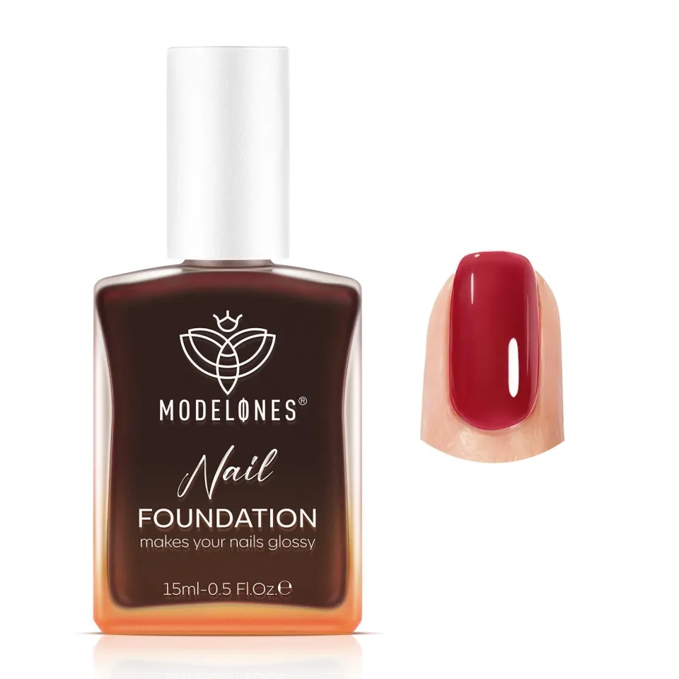 Modelones Nail Foundation nagelgel Ruby Tint rödskimrande