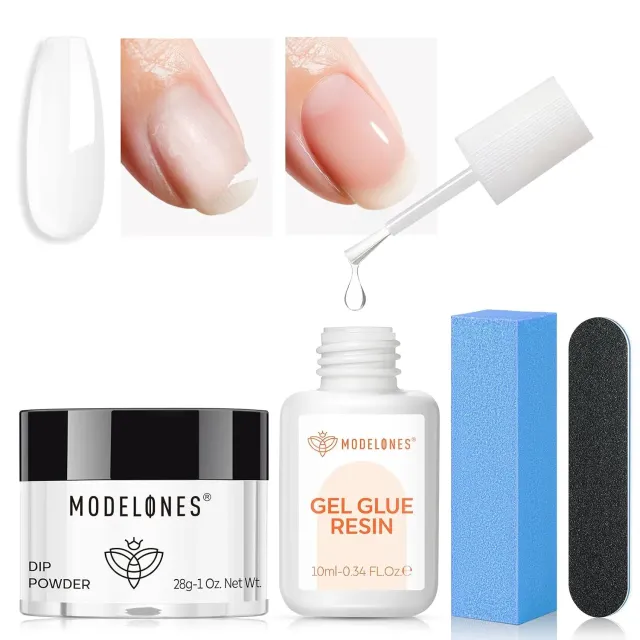 modelones Nail Repair nagelkit clear med dip powder