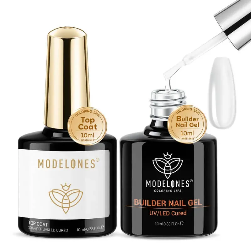 Modelones 7-in-1 Builder Gel Top Coat set clear 10ml