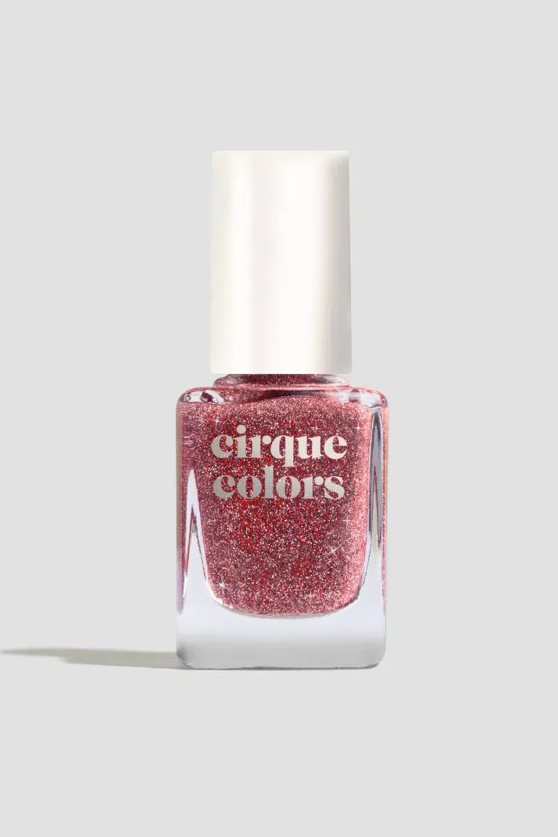 Cirque Colors Enigma nagellack rött glitter topper