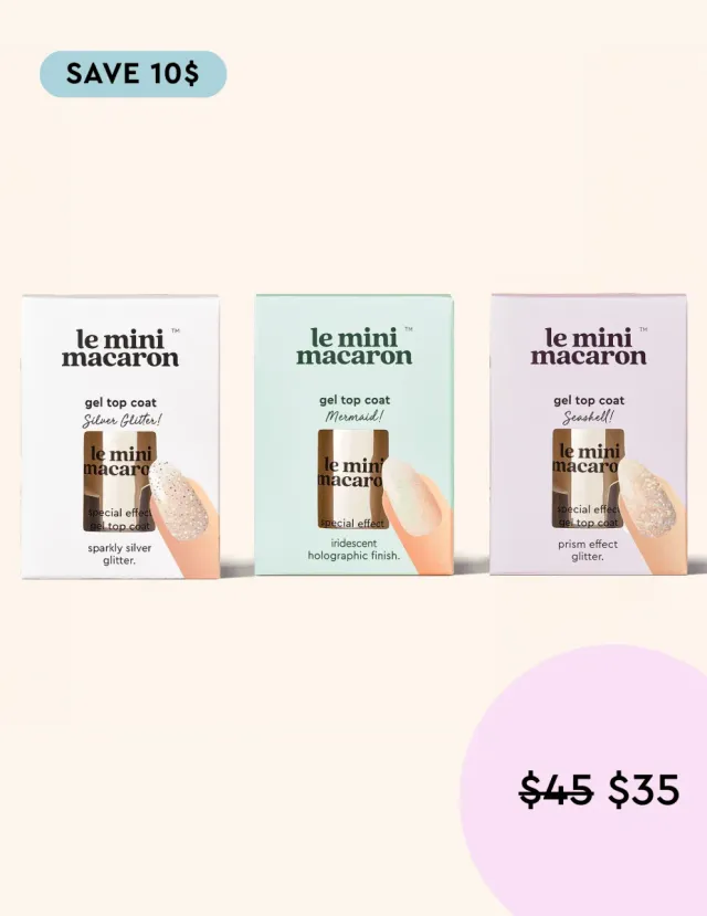 Le Mini Macaron Gel Top Coat Trio överlacks-kit 3-pack