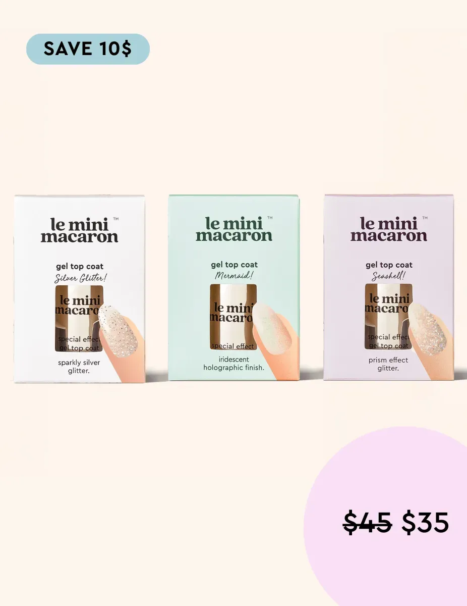 Le Mini Macaron Gel Top Coat Trio överlacks-kit 3-pack