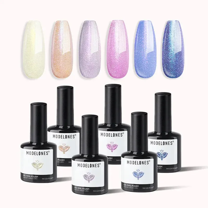 Modelones Enchanted Hues gellack 6-pack skimrande rosa