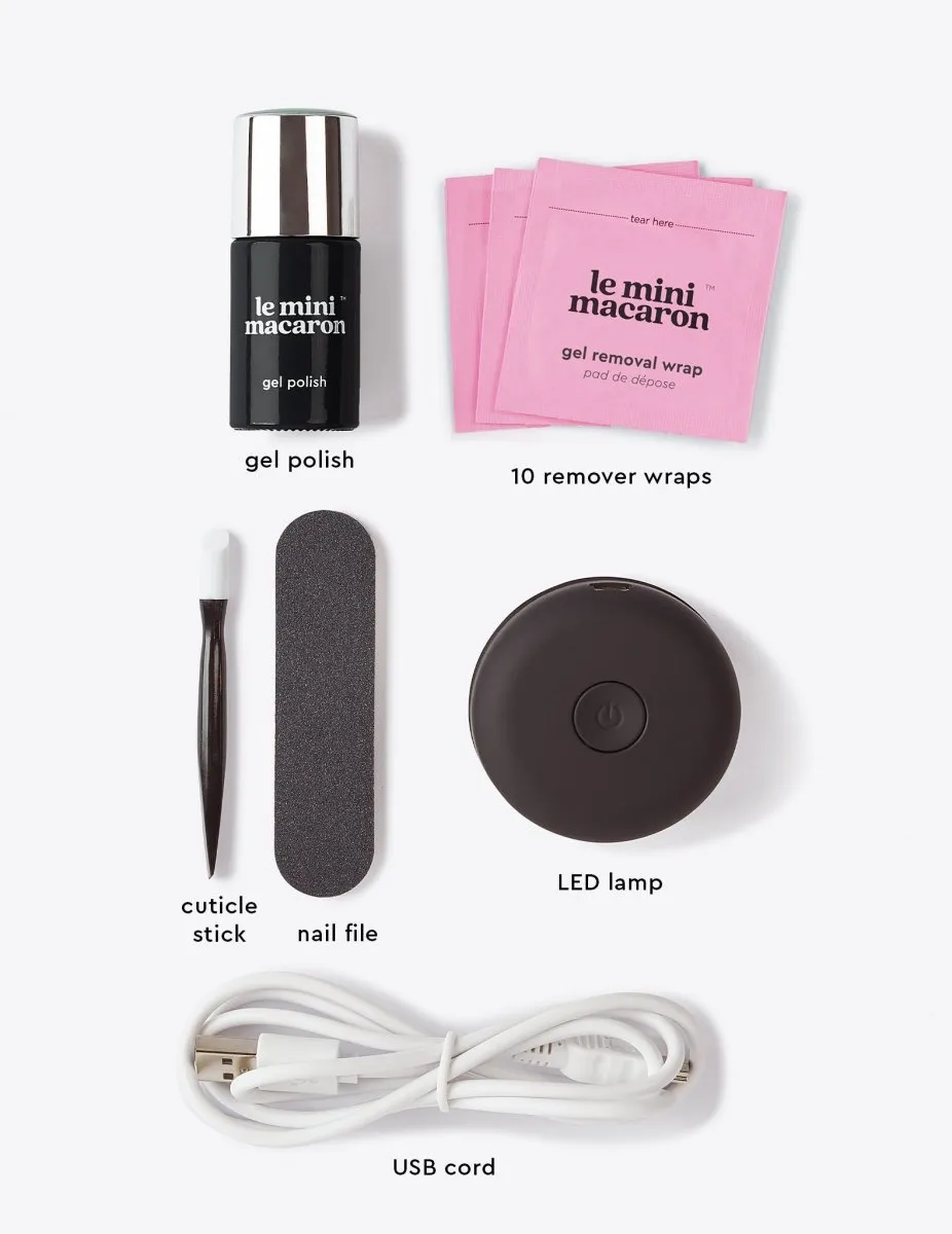 Le Mini Macaron Licorice gellackskit svart