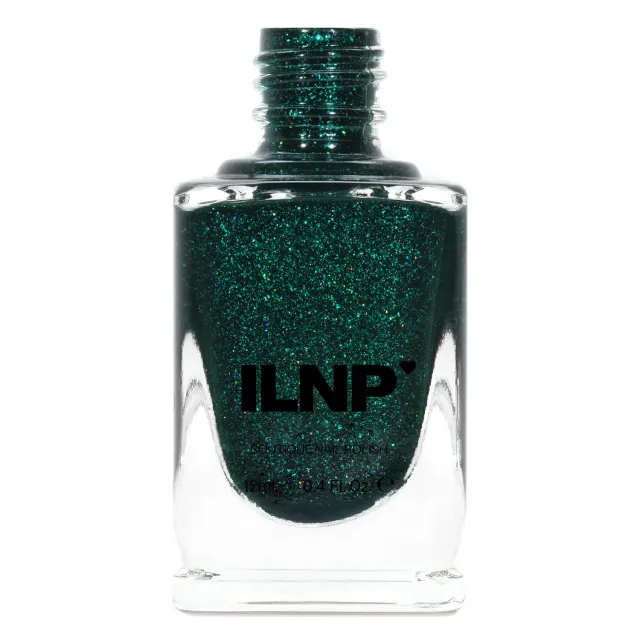 ILNP Fir Coat nagellack smaragdgrön holo