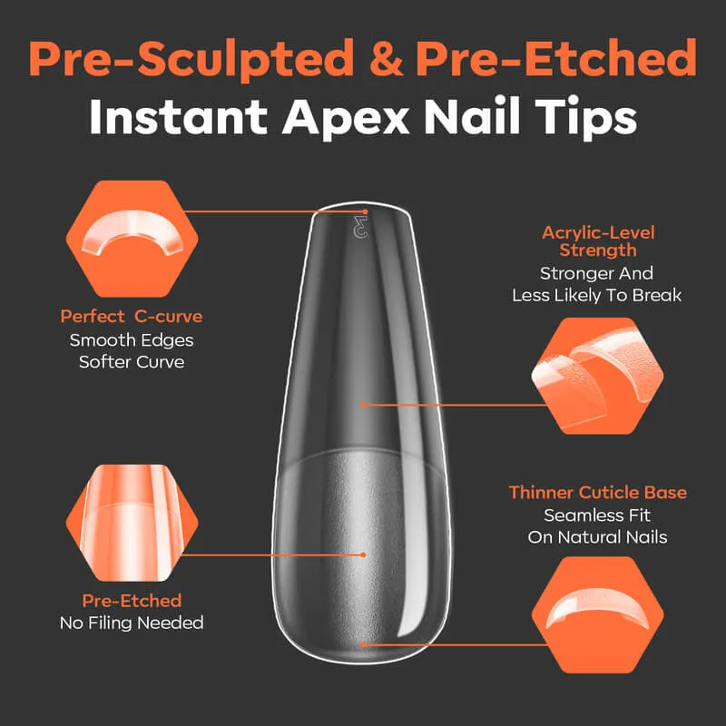 modelones Apex Long Coffin nageltippar lång kista