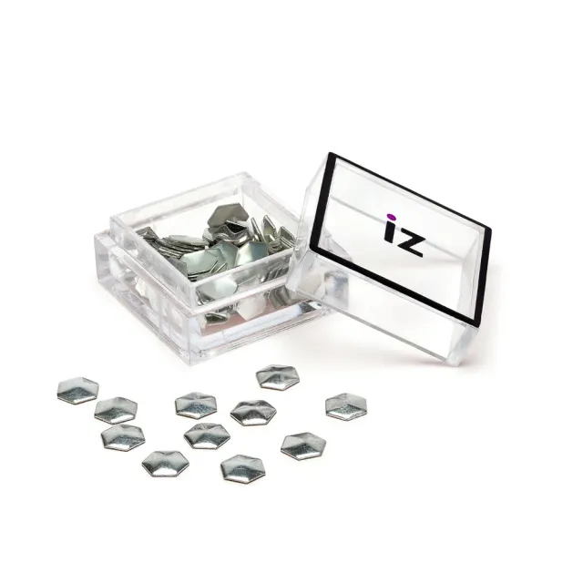 Iz Beauty Silver Hexagon nagelstuds 60-pack silver
