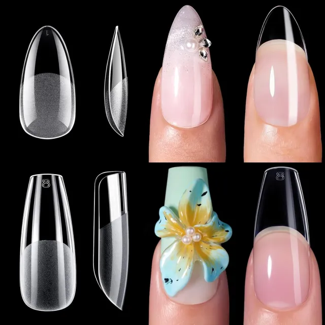 Makartt 2 Shapes in 1 Box nageltippar Medium Almond & Medium Coffin