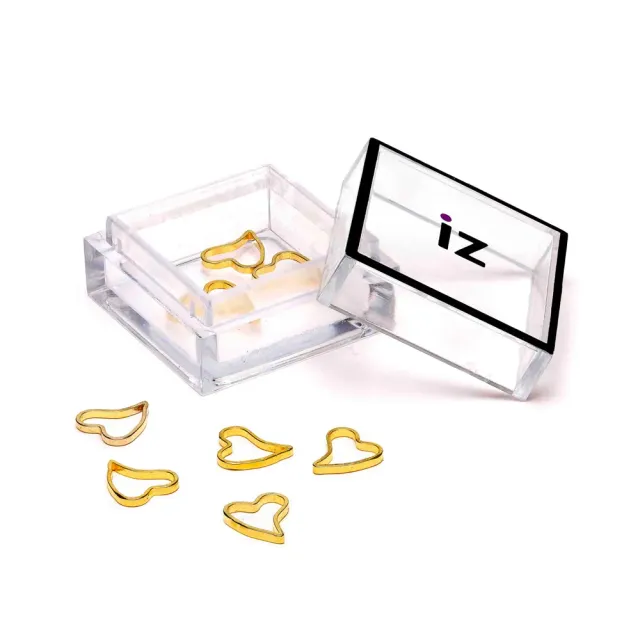 Iz Beauty Gold Heart nageldekoration 3D 10-pack guld