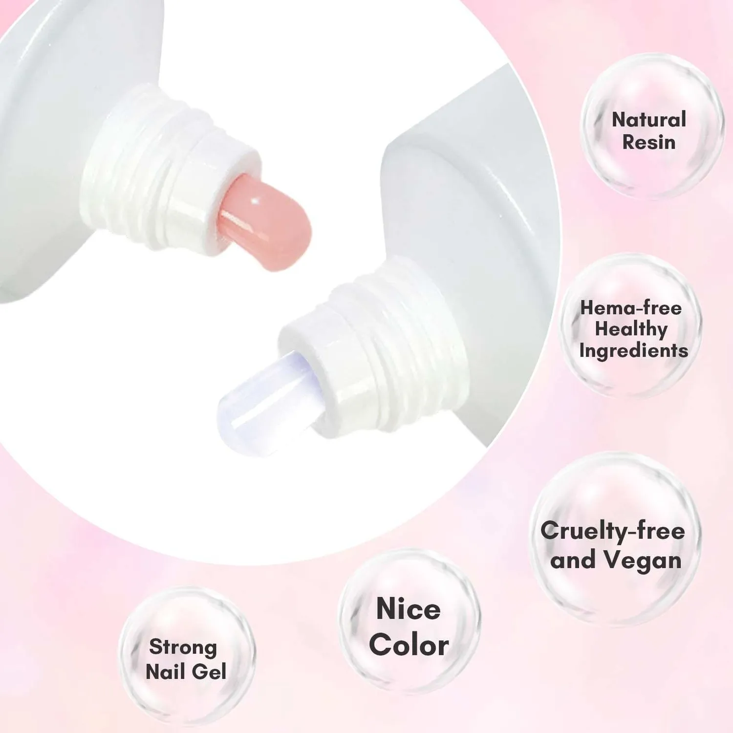 Makartt Poly Nail Gel polygel svart mjölkvit 2x50 ml slitstark