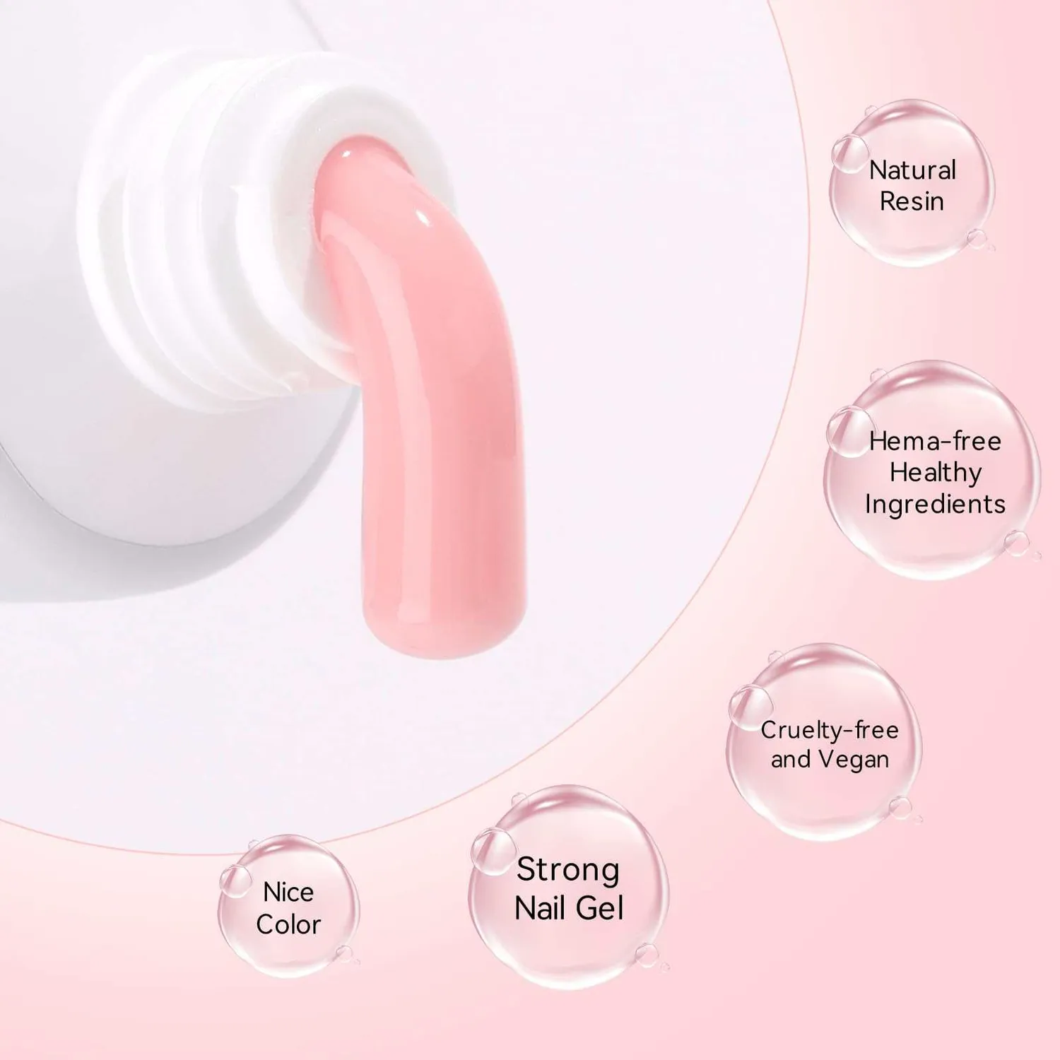Makartt polygelset 6x15ml Clear Nude Pink bygggel