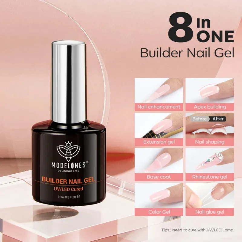 Modelones Builder Gel Barely Pink nagelgel 15ml kräm