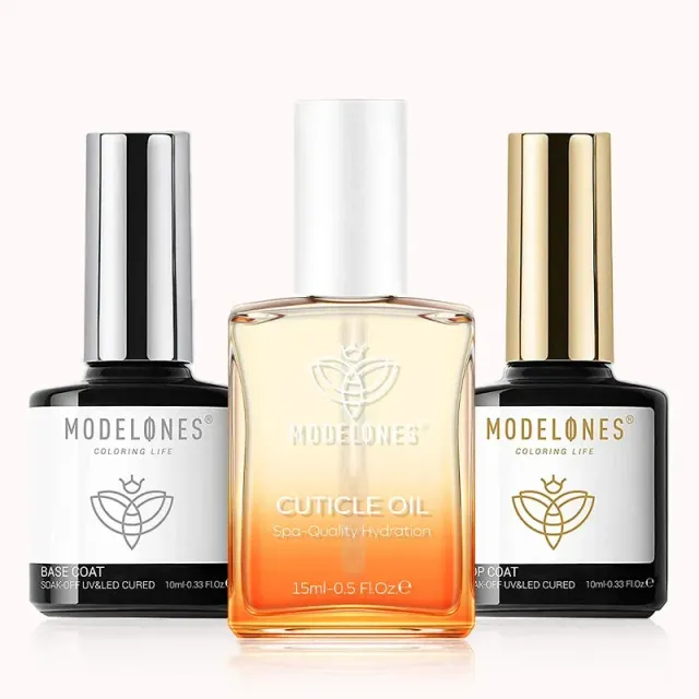 Modelones Cuticle Oil Top Base Coat nagelkit 3-delar