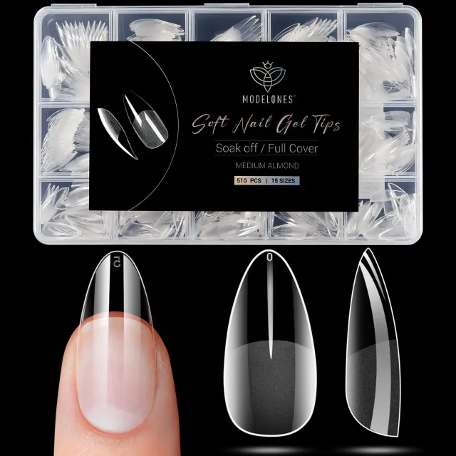 Modelones Almond lösnaglar medium clear 510-pack