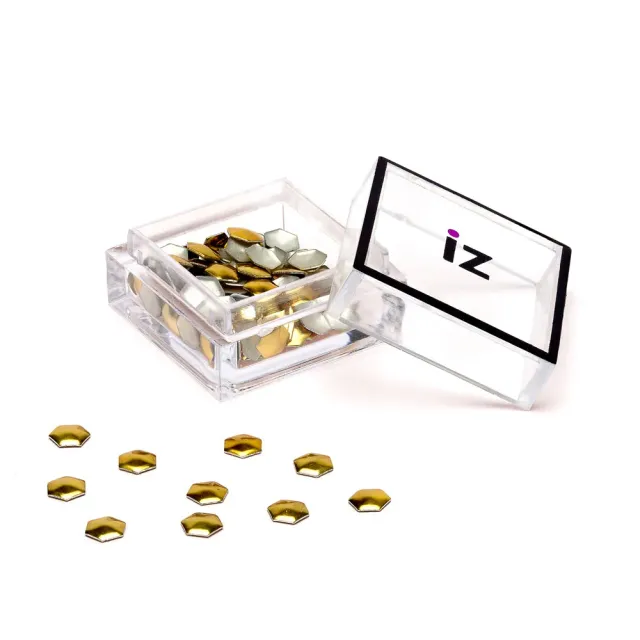 Iz Beauty Gold Hexagon nagelstuds guld 40-pack