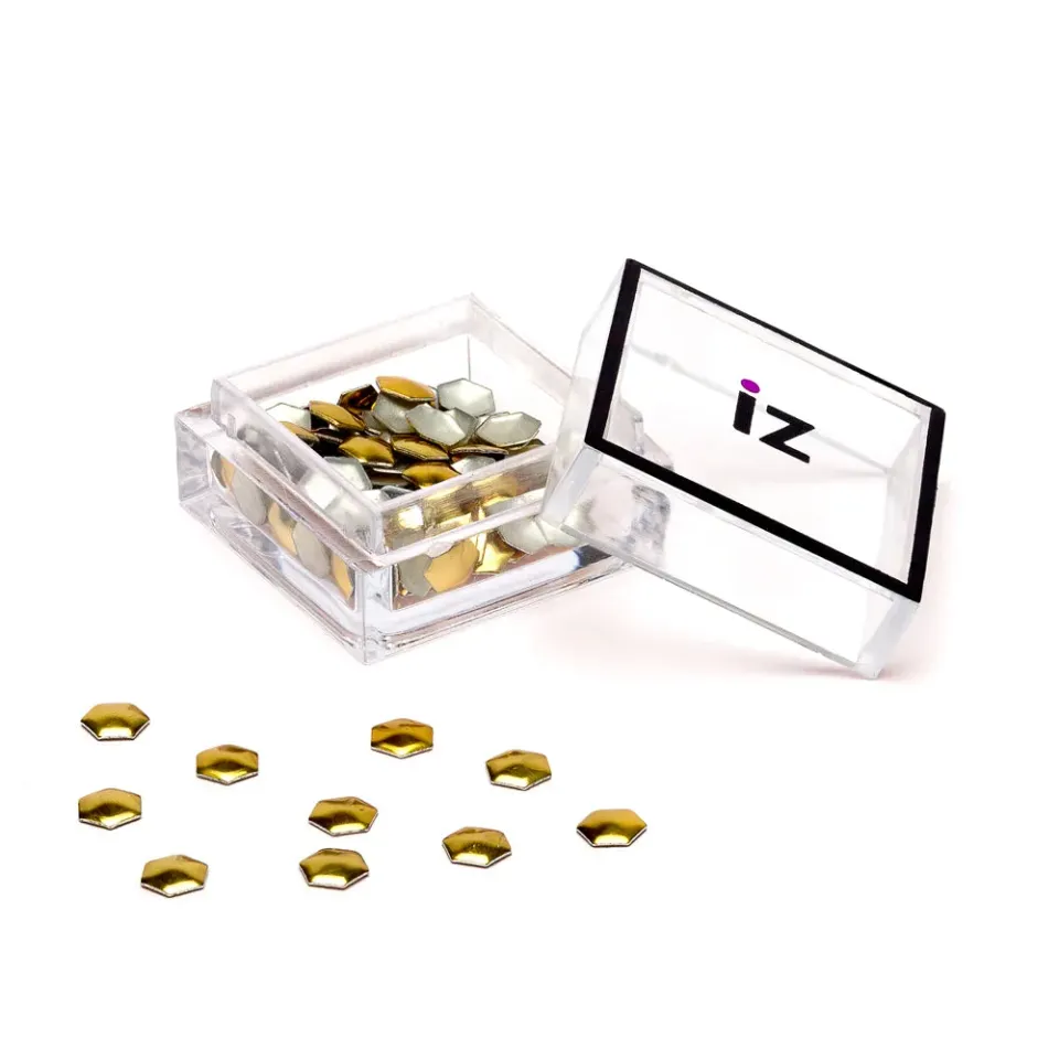Iz Beauty Gold Hexagon nagelstuds guld 40-pack