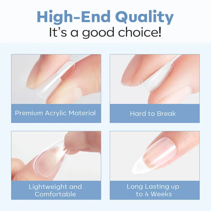 Modelones Semi-Frosted nageltips naturlig flexibel