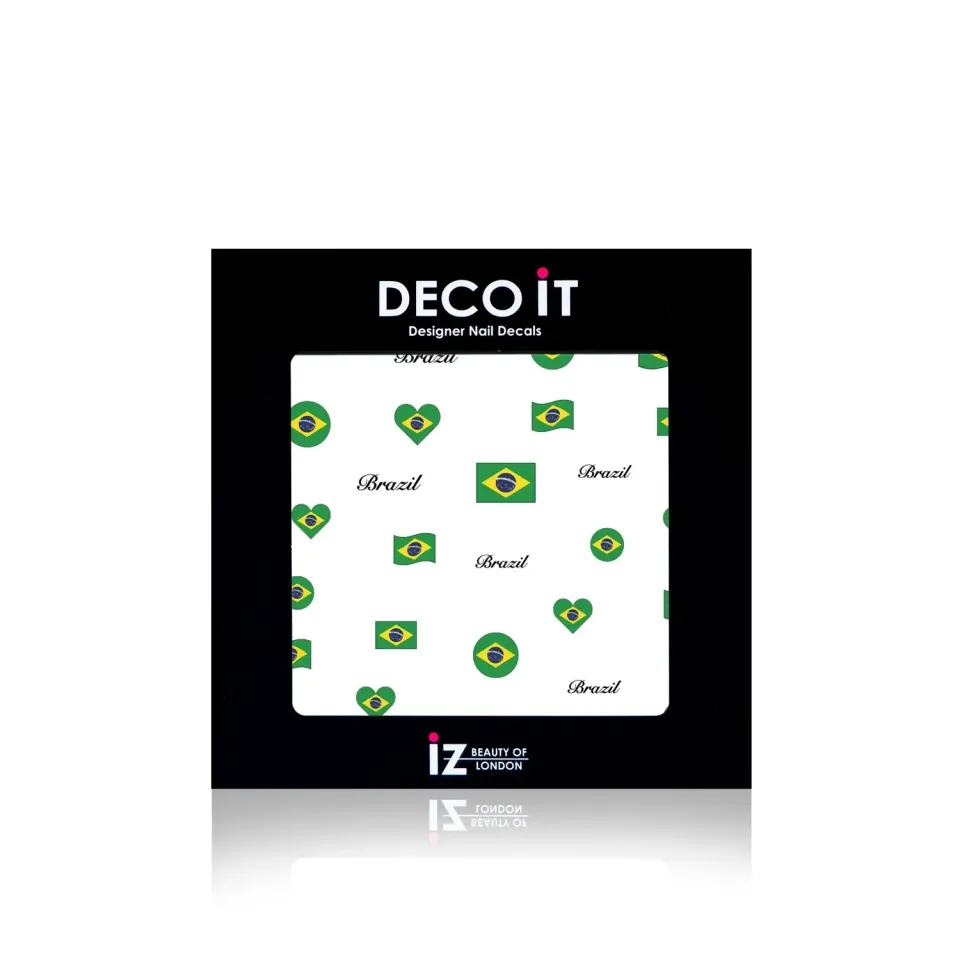 Iz Beauty Mini Brazil Flag nageldekaler 30-pack brasiliansk flagga