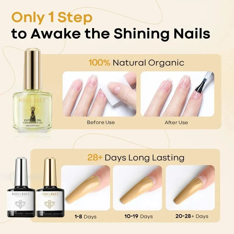 Modelones bas topplack nagelolja set 10ml glans