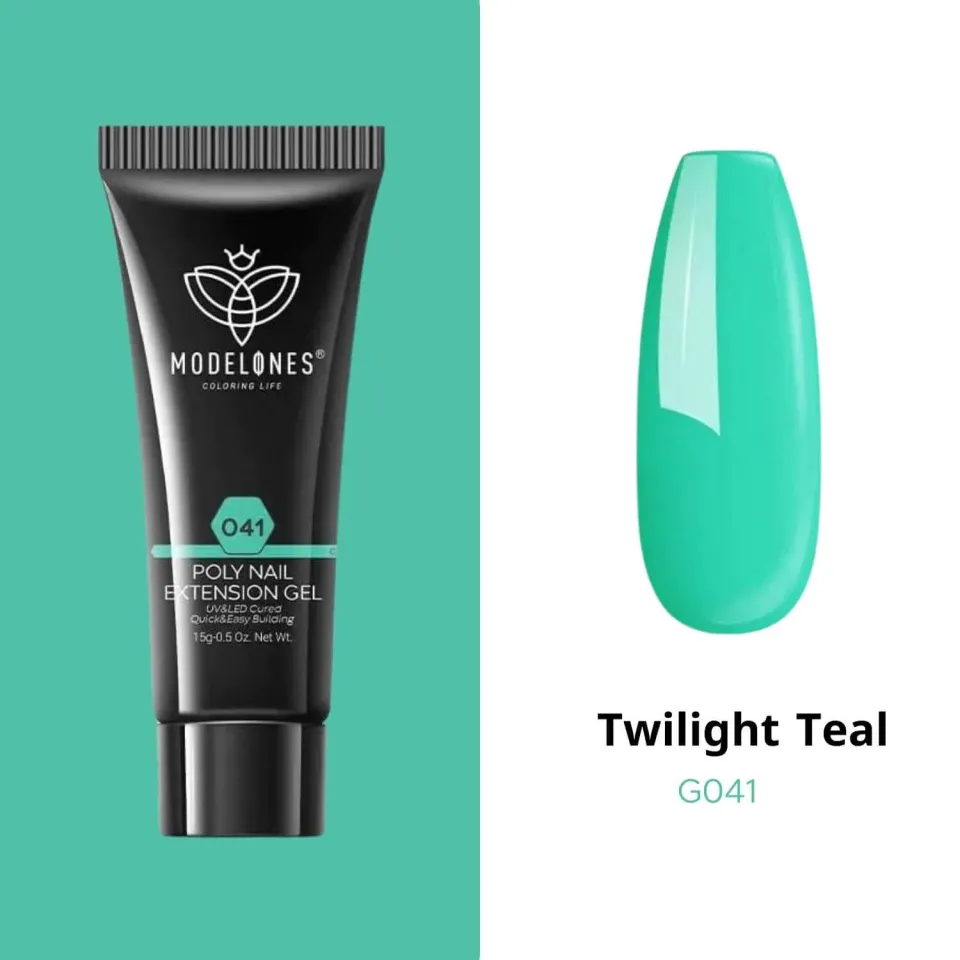 Modelones Twilight Teal polygel 15g mörk petrolgrön