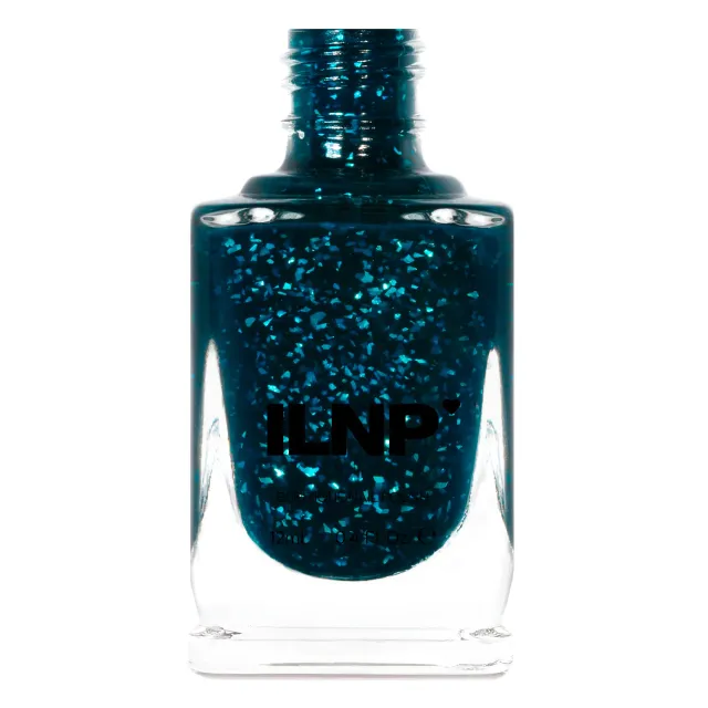 ILNP Opening Night Take A Bow nagellack deep teal flakie