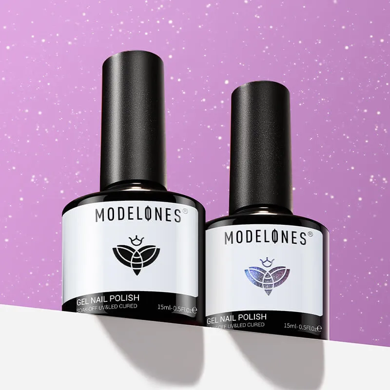 modelones Midnight Magic gellackduo 2-pack cat eye svart