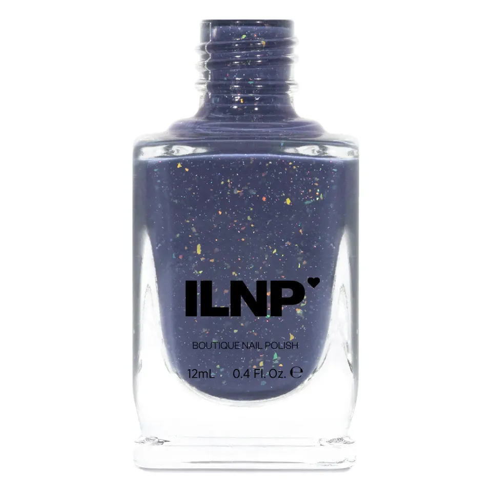 ILNP Starlight nagellack indigoblå flakie