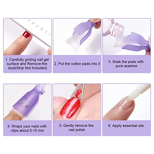 Makartt Remover Clips Kit nagelclips lila 20-pack