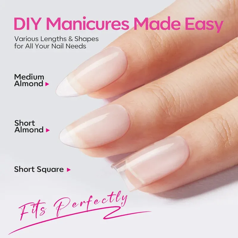 modelones Almond Square nageltippar 600-pack mix soft