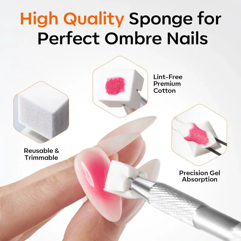 Modelones Nail Art svamp ombre 100-pack penna