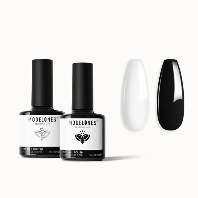 Modelones Swan gellack 2-pack svart vit täckande