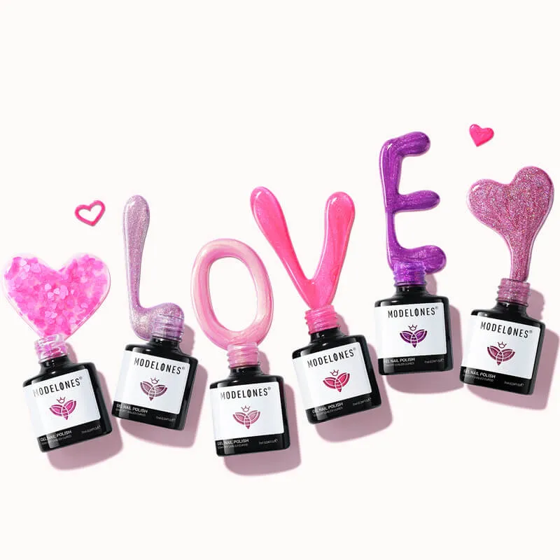 Modelones Sweetheart Bloom gellack 6 färger rosa