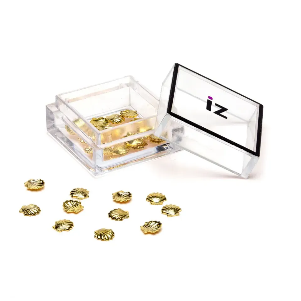 Iz Beauty Medium Gold Shell nageldekor 30-pack guld